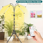 LED Grow Lights for Indoor Plants,4 Heads Full Spectrum Plant Light with 15-63" Adjustable Tripod Stand, Indoor Grow Lamp with Remote Control and Auto On/Off Timer Function - Image 6