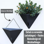LaLaGreen Bundle- 4 Pack, 12 Inch Self Watering Geomeric Pot + 2 Pack, 20 Inch Brown Rectangular Wall Planter Vertical Window Plant Pot Indoor Garden Modern Stylish Hanging Flower Vase Vessel Decor - Image 4