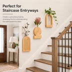TBWIND Wooden Wall Vases Set of 3, Wall Planters with Glass Tube Kit - Image 2