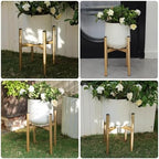 Adjustable Metal Plant Stand Indoor, Fits 8-14 Inch Pots, Mid Century Modern Gold Planter Holder,2 Heights, Heavy Duty 160 lb, Indoor Outdoor Corner Floor Pot Stand, Golden 2 Pack - Image 4