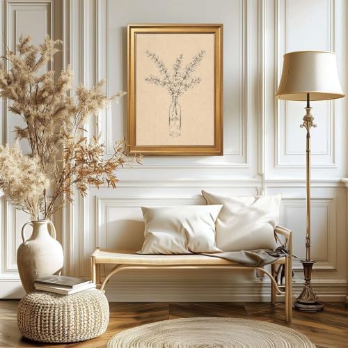 Gold Vintage Framed Botanical Eucalyptus Wall Art Print - Image 6