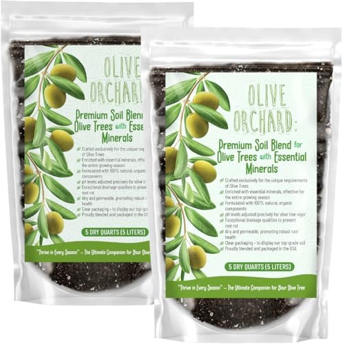 GARDENWISE Organic Olive Tree Potting Mix – Fast-Draining, Nutrient-Rich Soil for Indoor & Outdoor Olive Trees – Mediterranean Plant Care – Long-Lasting Formula (10 QUARTS) by GARDENWISE