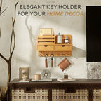 Rebee Vision Key Holder Wall Mount with 2 Drawers for Entryway, Light Brown - Image 5