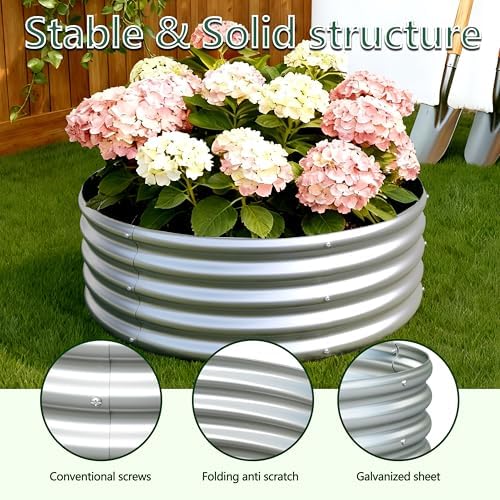 3PCS 3x3x1FT Galvanized Metal Raised Garden Bed,Outdoor Planter Box for Vegetables - Image 6