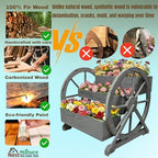 NestNature Wooden Wagon Planter Box|Raised Garden Bed W/Wheels for Plants - Image 6