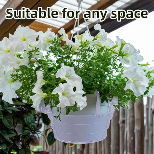 Plastics Hanging Basket Drip Pans (6-Pack) | Catcher-Clear, Round Hanging Plant Tray Saucer with Built-in 4 Pcs Hooks & Water Catcher for Indoor & Outdoor Hanging Basket Flower Pot - Image 4