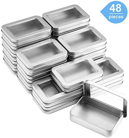 48 Pcs Tin Box Metal Tins with Lids Clear Top Empty Mini Portable Tins Box - Image 2