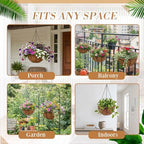 Dandat 12 Pack Metal Hanging Planter Basket, Coconut Coir Liner, 10 Inch - Image 6