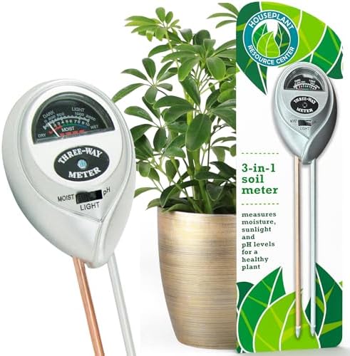 Houseplant Health Meter, 3-in-1 Soil Moisture, Sunlight & pH Testing Tool by HouseplantResourceCenter