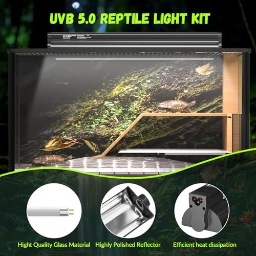 GlowUp 22inch 24W T5 5.0 UVB Light for Reptiles Light Fixture Combo Kit Reptile Lamp Tube Terrarium Hood UVB Light for Bearded Dragon Rainforest Dwelling Reptiles, Chameleons, Iguanas, Turtles - Image 4