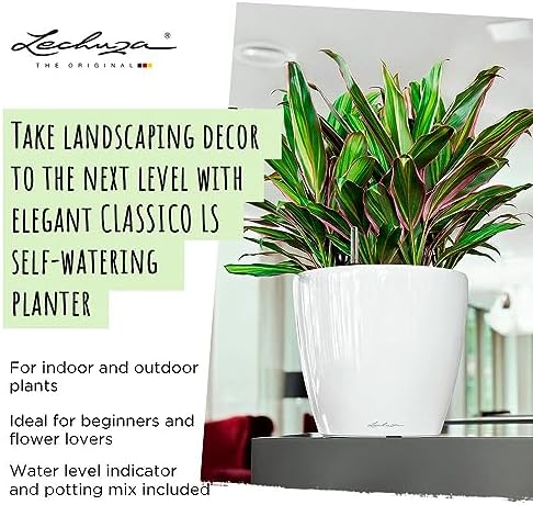 Lechuza Classico LS 43 Charcoal Metallic, Self-Watering Round Planter, D16.9 H15.7 in - Image 2