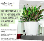 Lechuza Classico LS 43 Charcoal Metallic, Self-Watering Round Planter, D16.9 H15.7 in - Image 2