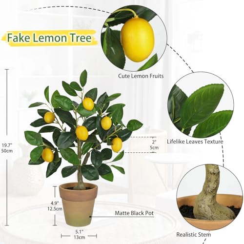 Artificial Potted Plants Small Fake Lemon Tree Artificial Lemon Tree in Pot - Image 2
