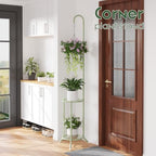 Metal Plant Stand With Hanging Hook, 2-Tier Flower Pot Display rack, Green - Image 7