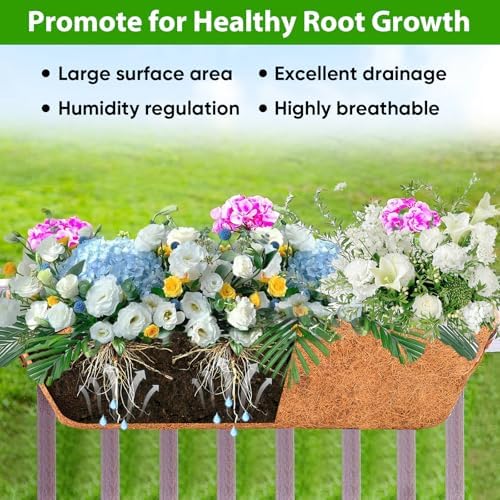 HKZ Deck Balcony Railing Planter Window Boxes - 4 Pack 24 Inch Planter Box, Balcony Planters Railing Hanging, Window Boxes Outdoor Fence Planters - Image 4