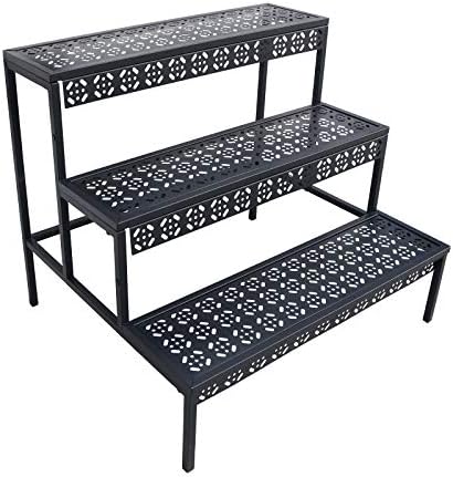 aboxoo 3-Tier Stair Style Metal Plant Stand, Large Indoor Outdoor Shelf by aboxoo