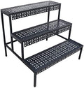 aboxoo 3-Tier Stair Style Metal Plant Stand, Large Indoor Outdoor Shelf by aboxoo
