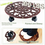 3 Packs 14 Inch Rolling Plant Stand with Wheels Metal Plant Caddy with Wheels Heavy Duty Round Plant Stand Indoor Iron Plants Rollers for Plants, Plant Dolly Brown - Image 6