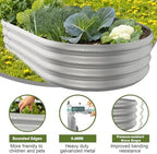 5x3x1ft Oval Galvanized Raised Garden Bed Outdoor 9-in-1 Large Metal Modular Planter Box Raised Beds for Gardening,Vegetables,Fruits,Flowers & Herbs (Silver) - Image 4
