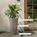 Veradek Column Series Tall Planter - Tapered Outdoor Planter with Shelf - Image 7