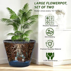 20" 2 Pack Plastic Whiskey Barrel Planters planters for outdoor plants - Image 3