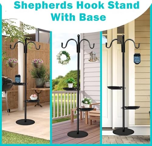 Shepherds Hooks for Outdoor, 76 Inch Bird Feeder Stand - Image 3