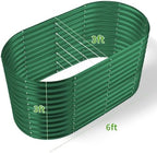 Land Guard 6x3x3ft Oval Galvanized Raised Garden Beds, Large-Capacity Metal Planter Box Outdoor, Durable Deep Raised Garden Bed 3ft Tall, Raised Beds for Gardening Vegetables, Forest Green - Image 2