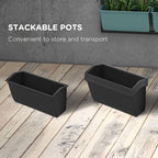 Outsunny 3-Tier Wall Planter w/ 6 Pots, Outdoor Hanging Planter, Black - Image 6