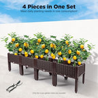 Raised Garden Bed with Legs Elevated Planter Box Outdoor Cedar Garden Bed with Drainage Holes for Gardening, Vegetable, Flower, Plants - Image 3
