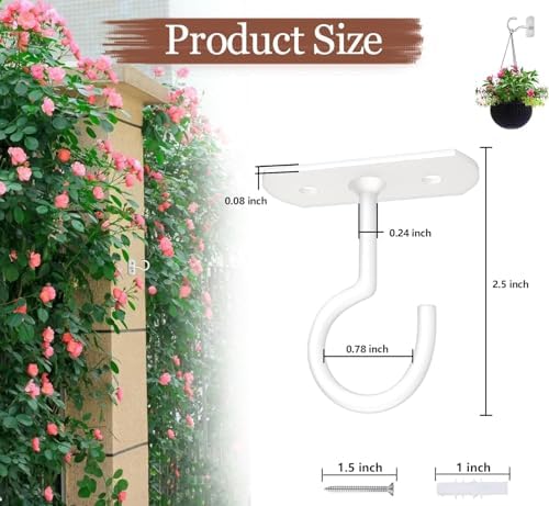 50Pack 2.5inche Ceiling Hooks Bulk for Hanging Plants White - Image 2
