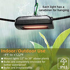 Owleye 12FT Outdoor Grow Lights LED String Plant Light, IP65 Waterproof, Full Spectrum, 120V, ETL Listed, 33.89 umol/s, Linkable Grow Light for Greenhouse & Outdoor Garden & Raised Bed (3-Bulbs)-2 Set - Image 5