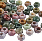 TUMBEELLUWA 40pcs Crystal Stone Large Hole Beads for Jewelry Making 8x14mm - Image 4