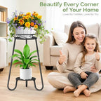 2 Tier Corner Plant Stand Indoor, 27.2 In Tall 3-Leg Metal Flower Pot Stand - Image 6