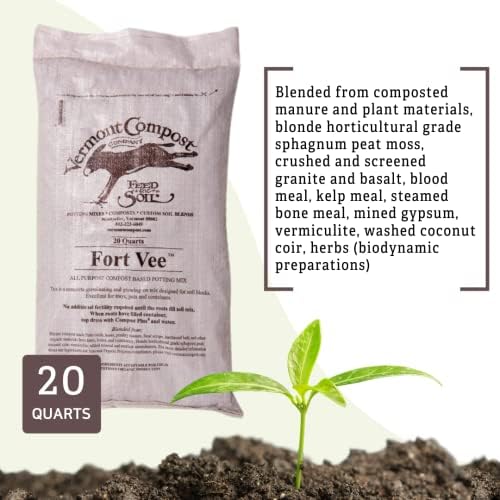 Vermont Compost Company Fort Vee Organic Potting Mix | High-Nutrient Compost-Based Soil for Indoor & Outdoor Container Seed Starting, Plants & Vegetable Gardening | 20 Quarts - Image 4