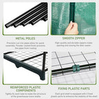 Outvita Walk-in Greenhouse, 3 Tiers 12 Shelves, Durable PE, 56"x85"x77" - Image 4
