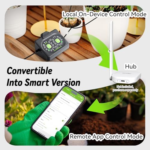 RAINPOINT Programmable Solar Drip Irrigation System for Indoor Houseplant Support Up to 15 Plants, Compact Vacation Automatic Plant Waterer Self Watering Device While Away Low Water Auto Shut-Off - Image 4