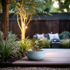 Kante Blue Gray Concrete Planter 16" Dia All-Weather Round Accent Pot - Image 5