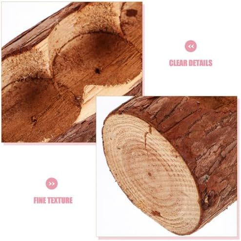 BESTOYARD 2 Pcs Wooden Pile Flowerpot Wooden Pot Whisky Planter Bucket Barrel Planter Horizontal Log Tree Trunk Vase Tall Containers Natural Tub - Image 3