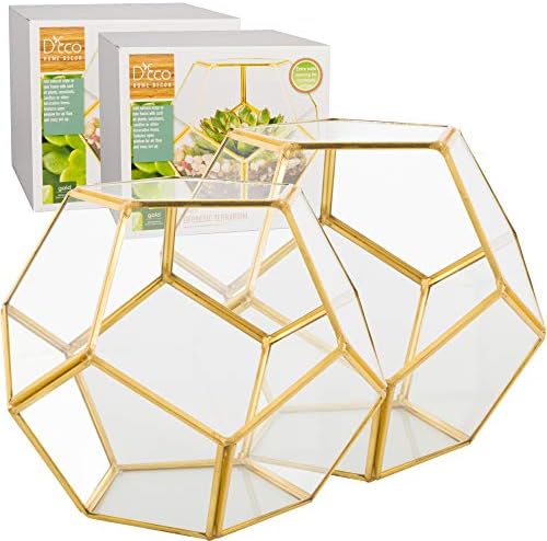 D'Eco Glass Gold Sphere Plant Terrariums & Centerpieces, 2 Pack - Image 2
