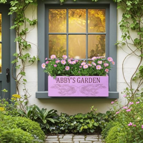 Personalized Cedar Window Planter Box – Custom Engraved Wooden Railing Flower Pot for Indoor or Outdoor Use, Handmade in USA - Image 5