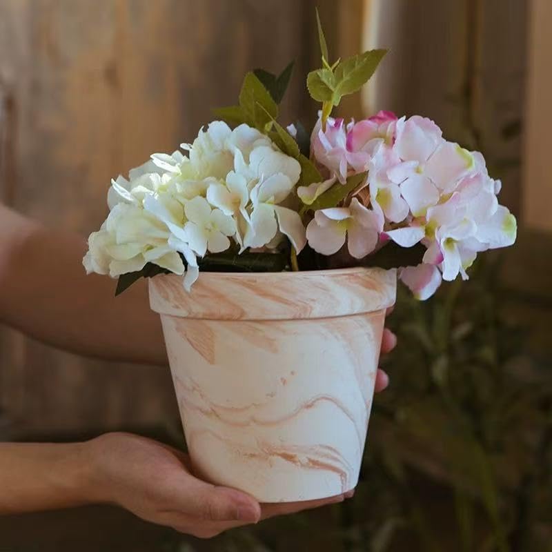 Random Mood Macchiato Terracotta Plant Pots – Handmade 6-Inch Clay Ceramic Flower Pots with Drainage Holes, Set of 3 – Ideal for Indoor & Outdoor Orchids - Image 2