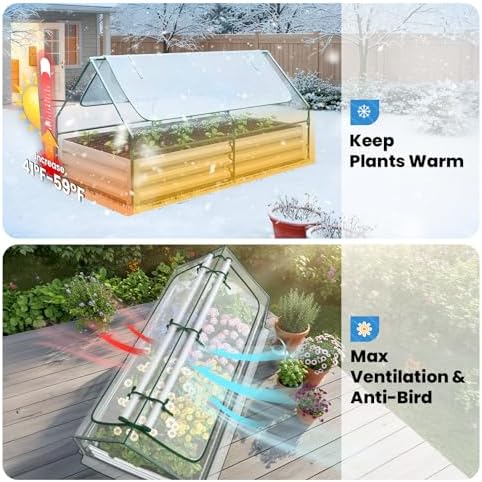 Quictent 6x3x1ft Galvanized Raised Garden Bed with Cover - Image 3