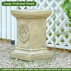 19.57" Tall Garden Pedestal Stand for Statues, MgO Weatherproof Plant Riser - Image 5