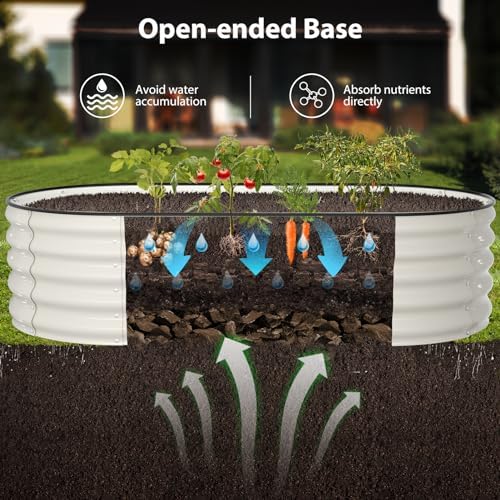 Winpull Raised Garden Bed Kit, 6x3x1.5 ft Galvanized Planter Box Outdoor with Safety Edging, Large Metal Raised Beds for Gardening Vegetables Flower Herb (Pearl White) - Image 7