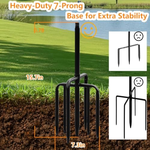 Shepherds Hooks for Outdoor,110in Bird Feder Pole with 7-Prong Base - Image 5