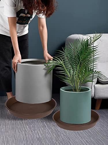 4 Pack of 16 inch Plant Saucer, Heavy Duty Round Plant Trays for Pots, Bird Bath Bowls, Plastic Plant Water Tray, Flower Plant Saucers for Indoors (16", Chocolate) - Image 4