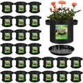 Funnymoom 24 Sets 2 Gallon Grow Bag with Plant Saucers for Indoor Outdoor by Funnymoom