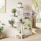 LITTLE TREE 7 Tier Plant Stand Indoor Tall Plant Shelf Corner Plant Pots Holder Rack Flower Stand for Living Room Balcony Garden,White - Image 3