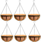 LaLaGreen Rustic Hanging Baskets (16 in, 6 Pack) Black Iron Garden Pots by L%C3%A1L%C3%A1Green