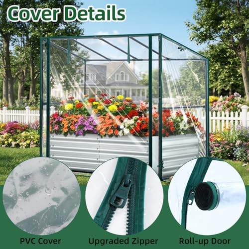 Ohuhu 4x2x1 FT Raised Garden Bed Outdoor with Cover, 3-in-1 Gardening Set - Image 6